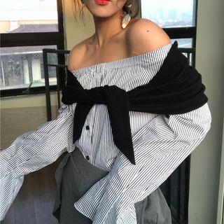 Mock Two Piece Off Shoulder Blouse