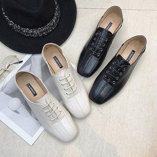 Square-toe Block Heel Oxfords