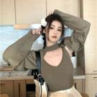Sleeveless Knit Top / Shrug / Set