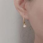 Freshwater Pearl Sterling Silver Dangle Earring 1 Pair - Gold - One Size