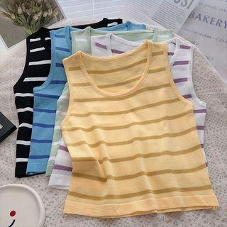 Round Neck Striped Tank Top