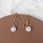 Non-matching Faux-pearl Drop Earring 1 Pair - Faux Pearl - White - One Size