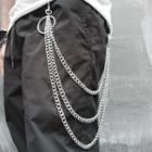 Layered Pants Chain Waist Strap Silver - One Size
