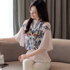 Cold-shoulder Butterfly Blouse