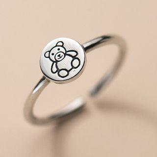 Bear Open Ring 1 Pc - S925 Silver - Silver - One Size