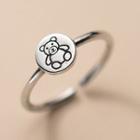 Bear Open Ring 1 Pc - S925 Silver - Silver - One Size