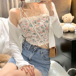 Floral Lace Camisole Top Set Of 2