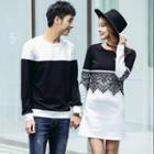 Couple Matching Two-tone Sweatshirt / A-line Dress