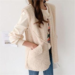 Faux-shearling Zip-up Vest