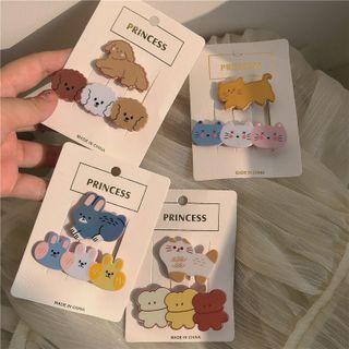 Set Of 2: Animal Resin Hair Clip