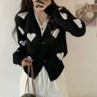 Mock Two Piece Knitted V-neck Cardigan