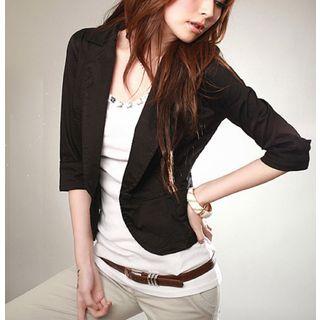 Cropped Elbow Sleeve Blazer