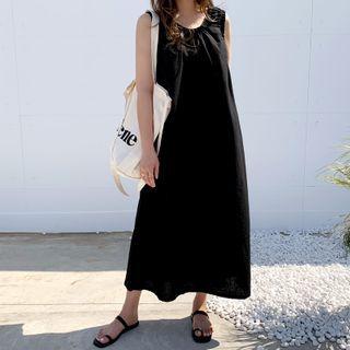 Shirred Long Tank Dress