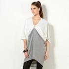 Batwing Sleeve Dip-back Tunic Gray - One Size