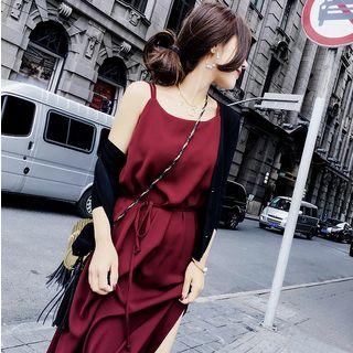 Set: Strappy Midi Dress + Cardigan
