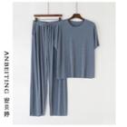 Lounge Wear Set: Plain Short-sleeve T-shirt + Pants