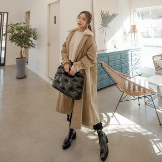 Single-breasted Faux-fur Coat With Belt