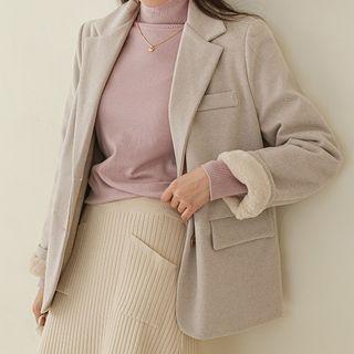 Single-breasted Fleece-lined Jacket