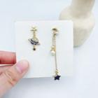 Asymmetrical Faux Pearl Planet Drop Earring