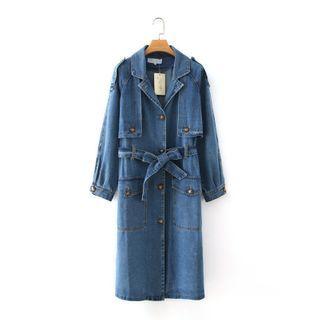 Button-up Denim Long Coat