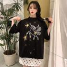 Unicorn Elbow-sleeve T-shirt