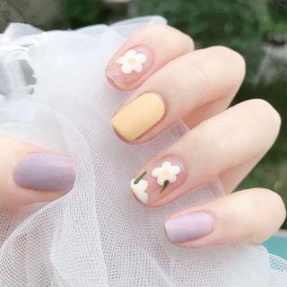 Flower Art False Nail R067 - One Size