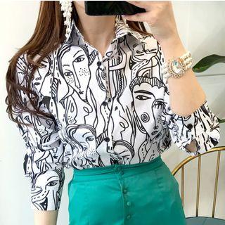 Face Print Shirt As Shown In Figure - One Size