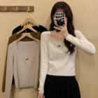 Crescent Print Knit Top