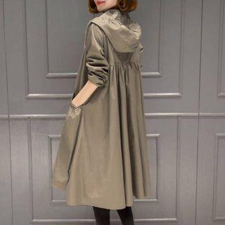 Hooded Zipped Long Coat