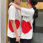 Couple Matching Heart Print Short Sleeve T-shirt