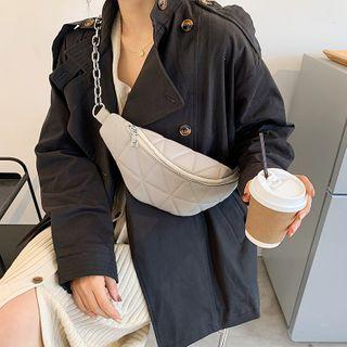 Faux Leather Quilted Waist Bag