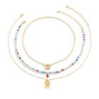 Set: Tag / Hoop Pendant / Bead Necklace (various Designs) Gold - One Size