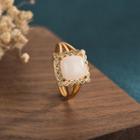 Square Faux Gemstone Alloy Ring White - One Size