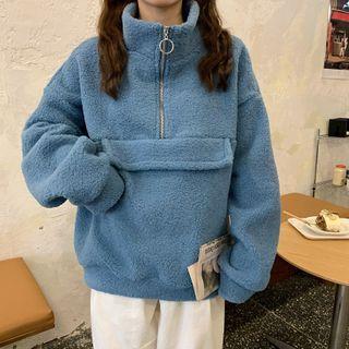 Half-zip Mock-neck Fleece Sweatshirt