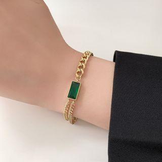 Titanium Steel Thick Bracelet  - Green