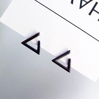 925 Sterling Silver Triangular Stud Earring 1 Pair - As Shown In Figure - One Size