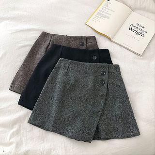 Asymmetric Acrylic High-waist Skort