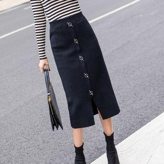 Midi Sheath Knit Skirt