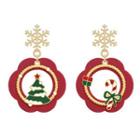 Asymmetrical Christmas Tree Drop Earring / Clip-on Earring
