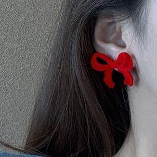 Ribbon Sterling Silver Stud Earring