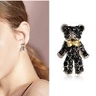 Bear Stud Earring 1 Pair - Black - One Size