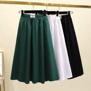 Lettering Patch Midi A-line Skirt