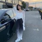 Gradient Wide-leg Pants / Long-sleeve Plain Top