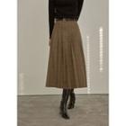 Herringbone Long Pleat Skirt
