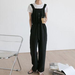 Drawstring Sleeveless Cropped Jumpsuit