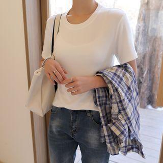 Basic Short-sleeve Round-neck T-shirt