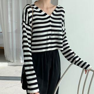 Light Cardigan Stripes - Black & White - One Size