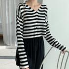 Light Cardigan Stripes - Black & White - One Size