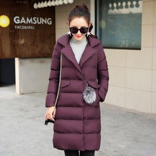 Pompom-accent Padded Coat