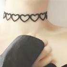 Heart Velvet Choker As Shown In Figure - One Size